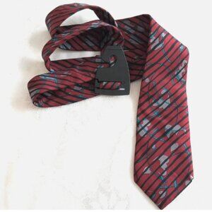 NEW Handmade Made in Italy 100% Silk Tie Designer Luxury Necktie Burgundy 3.3"